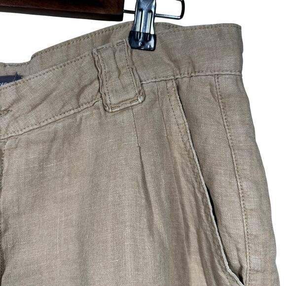 DL1961 Heidi Shorts Women’s Large Brown 100% Linen High Rise Summer Chic Staple - Picture 5 of 13